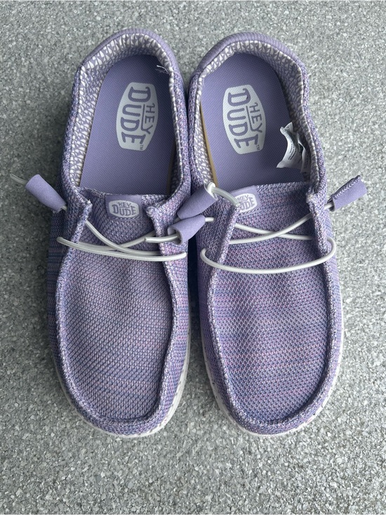Hey Dude Shoes - Hey Dude Women’s Purple Wendy Stretch Sox Lavender Knit Slip-On Sneakers Size W9